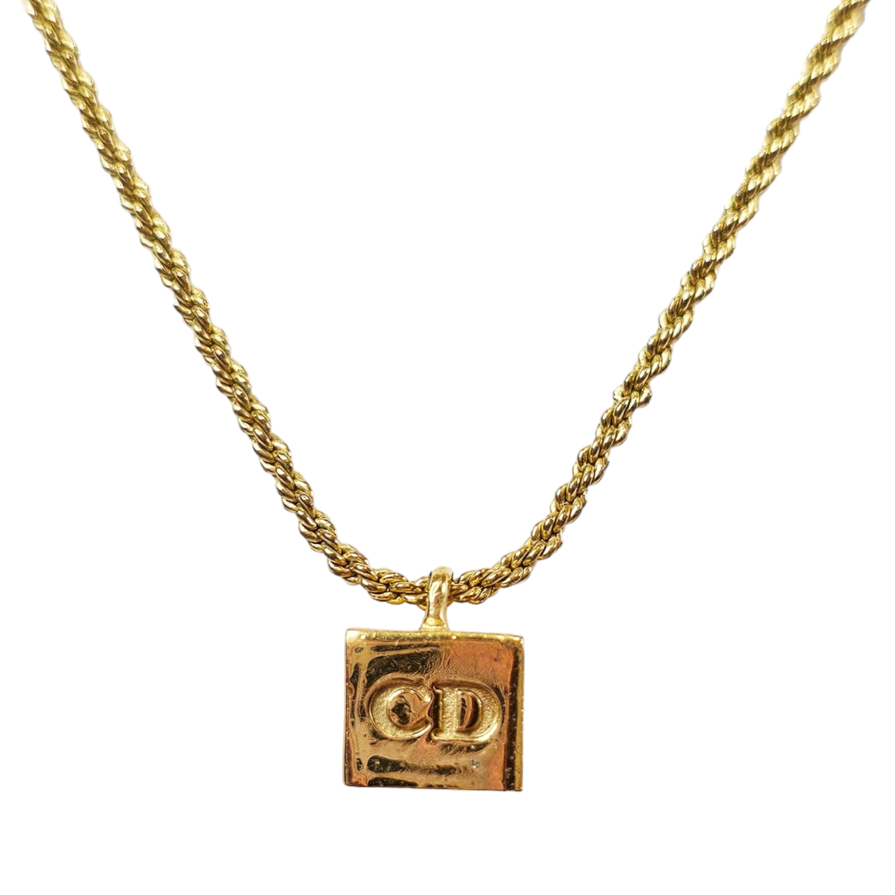 Dior CD Gold Gambler Dice Charm Necklace POSHBAR